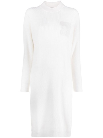 peserico metallic-threading tricot midi dress - white