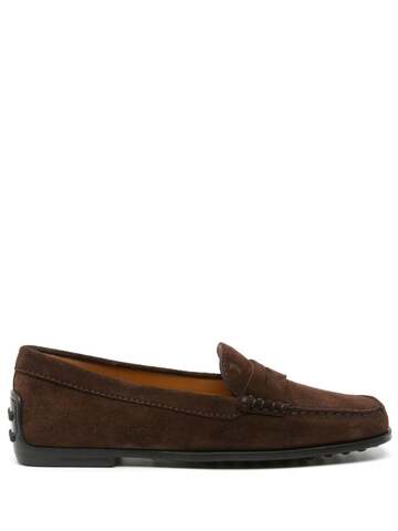 tod's gommino suede loafers - brown