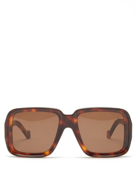 Loewe - Oversized Square Tortoiseshell-acetate Sunglasses - Womens - Brown