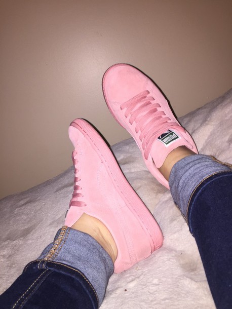 shoes, pink, puma, girl, outfit 