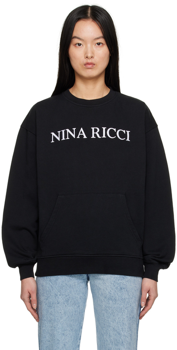 nina ricci black embroidered sweatshirt