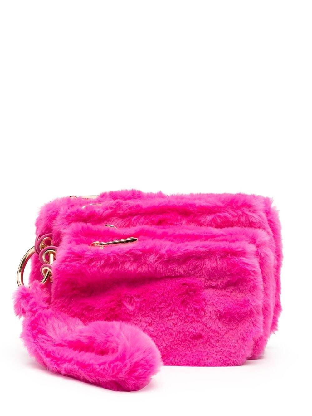 la milanesa faux-fur multiple-pocket clutch bag - Pink