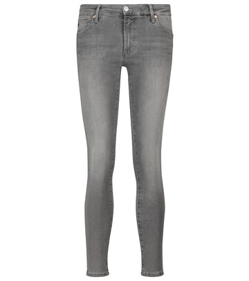 AG Jeans Mid-rise skinny jeans in grey