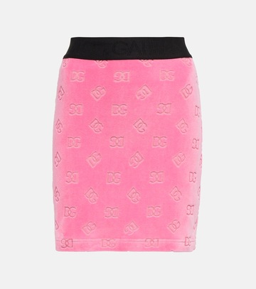 dolce&gabbana logo cotton miniskirt in pink