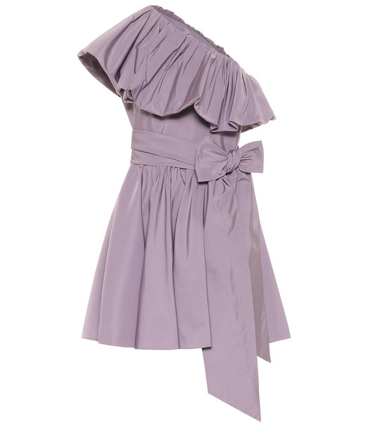 Valentino One-shoulder taffeta minidress in purple