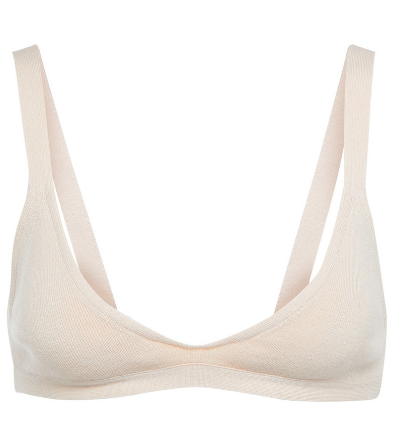 Live The Process Neptune ribbed-knit bralette in white