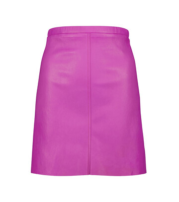 Stouls Lucie high-rise leather miniskirt in pink