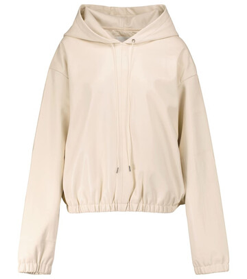 Frankie Shop Agata faux leather hoodie in white