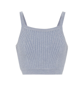 live the process ribbed-knit crop top in blue