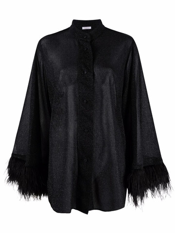 oséree metallic stitched blouse - black