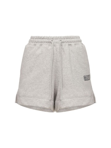 GANNI Isoli Organic Cotton Blend Sweat Shorts in grey
