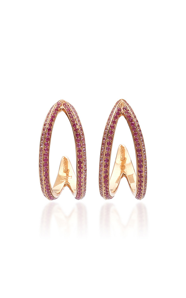 Ralph Masri 18K Rose Gold Sapphire Earrings in white