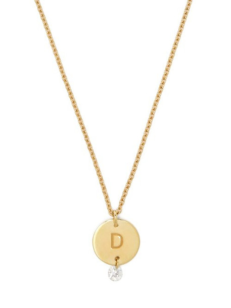 Raphaele Canot - Set Free 18kt Gold & Diamond D Charm Necklace - Womens - Gold