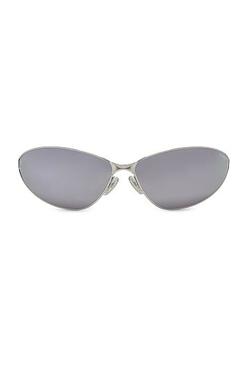 balenciaga cat eye sunglasses in metallic silver