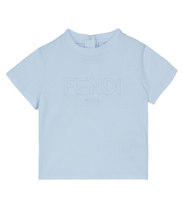 FENDI Kids Baby cotton T-shirt in blue