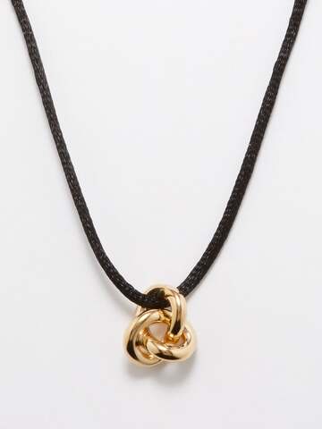 otiumberg - knot-pendant cord choker necklace - womens - black multi