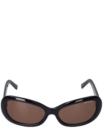 DMY BY DMY Andy Round Acetate Sunglasses in black / brown