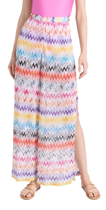 missoni pantalone classico trousers with slits zig zag space dyed resort 44