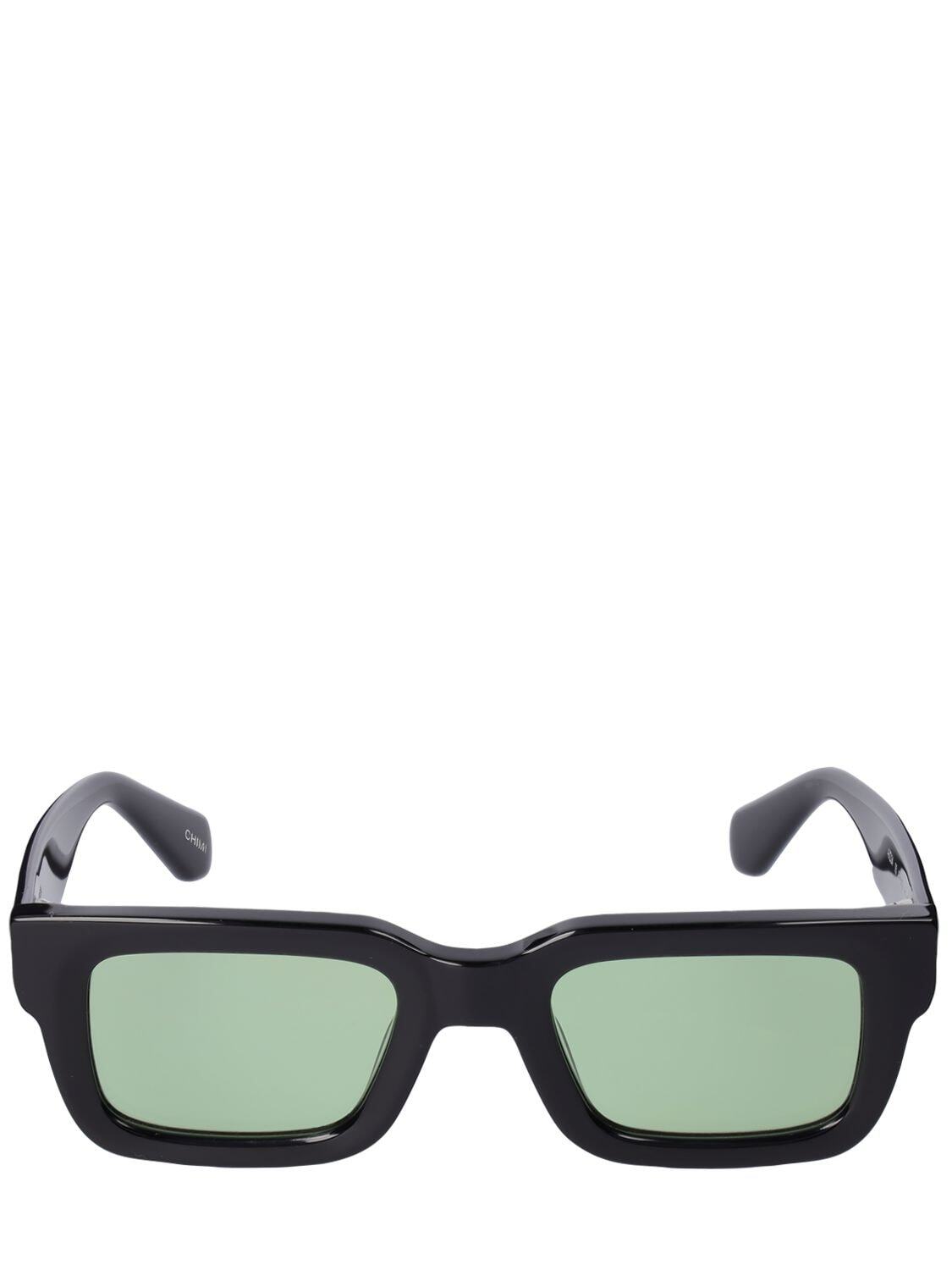 CHIMI 05 Squared Acetate Sunglasses in black / green