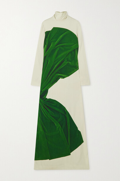 Dries Van Noten - Dolfi Printed Stretch-crepe Turtleneck Maxi Dress - Off-white