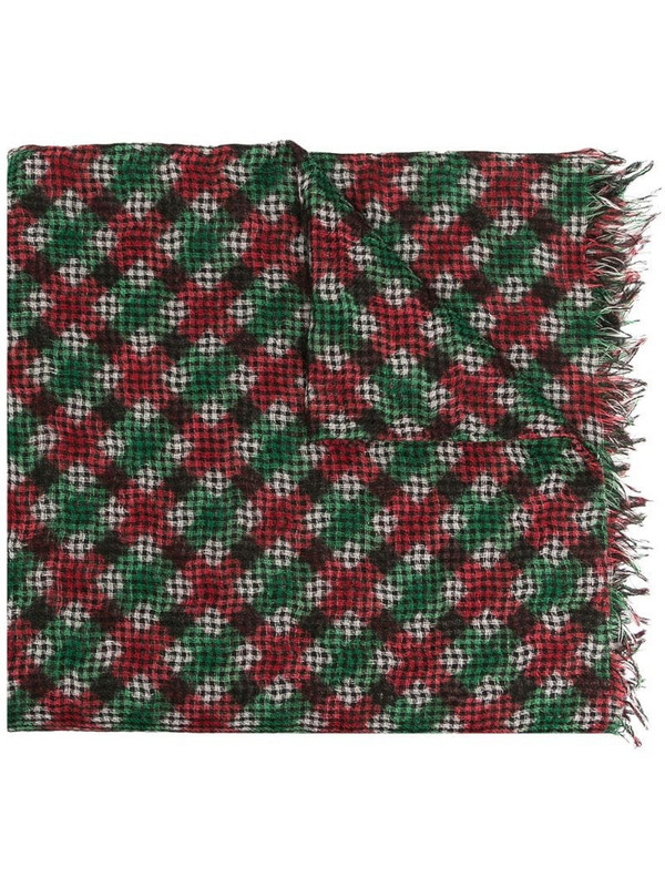 Destin Ginga checked knitted scarf in green
