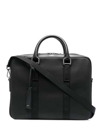 sandro calf leather briefcase - black