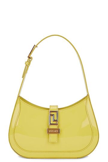 versace small hobo calf leather handbag in yellow