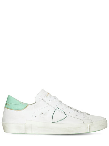 PHILIPPE MODEL Leather Low Sneakers in turquoise / white