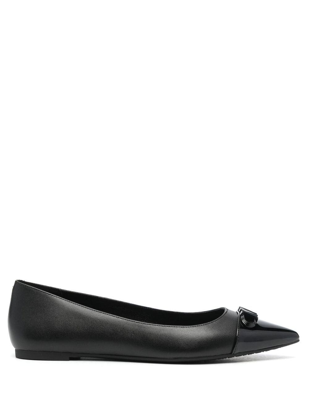 Michael Kors Collection logo leather ballerina shoes - Black