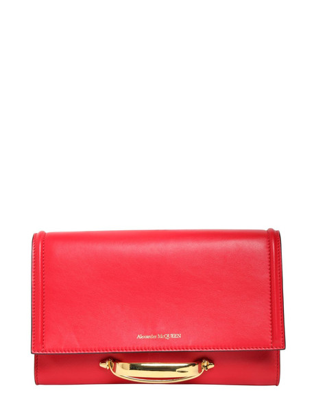 ALEXANDER MCQUEEN The Story Leather Clutch in red