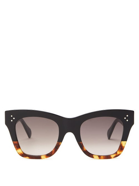 Celine Eyewear - Square Tortoiseshell-gradient Acetate Sunglasses - Womens - Black Brown