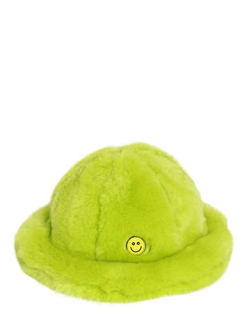 KIRIN Smile Faux Fur Hat in green