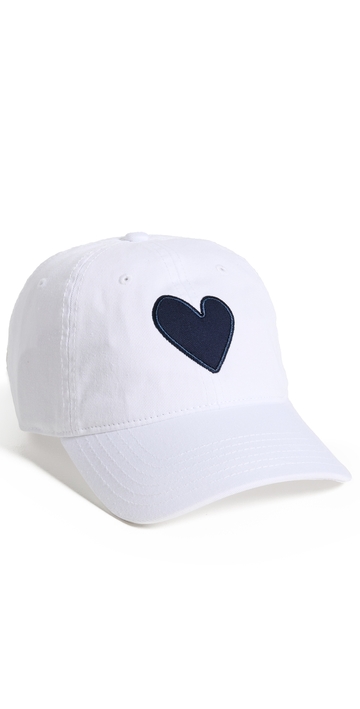 kerri rosenthal baseball hat heart patch white/blue one size