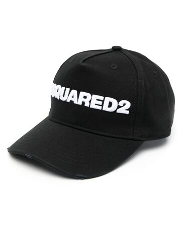 dsquared2 logo embroidered cap - black