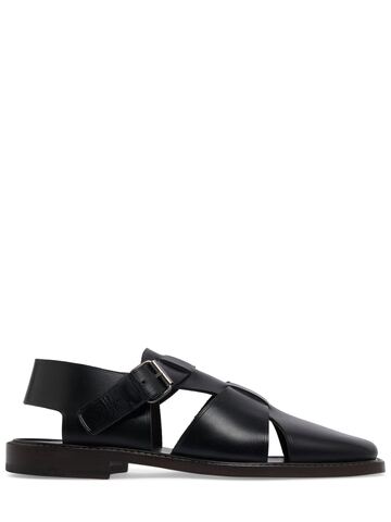 lemaire fisherman leather sandals in black