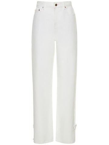 WASHINGTON DEE CEE Wide Leg Denim Jeans W/ Side Slits in white