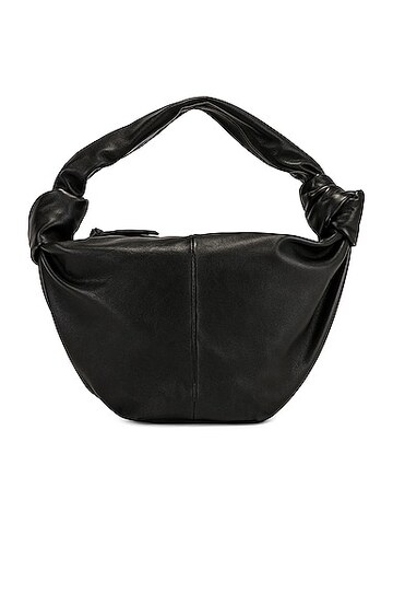 bottega veneta teen double knot shoulder bag in black