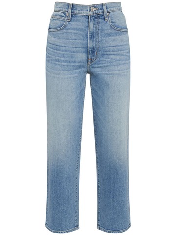 slvrlake london crop cotton denim jeans in blue