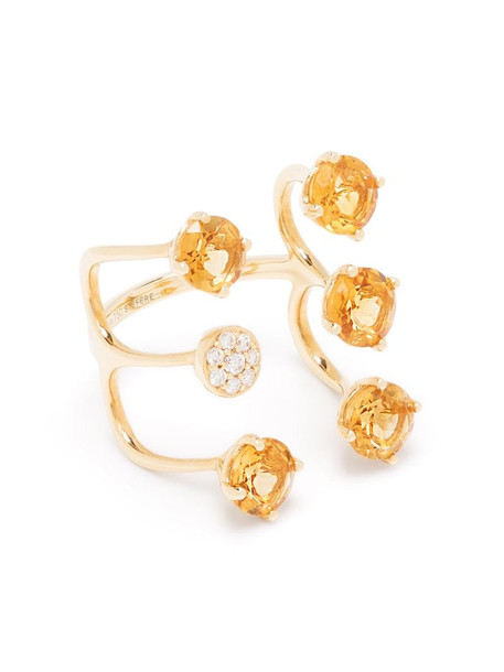 Stefere 18kt yellow gold diamond sapphire Aurore ring