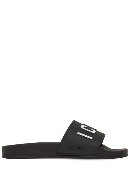 DSQUARED2 10mm Icon Rubber Slides in black
