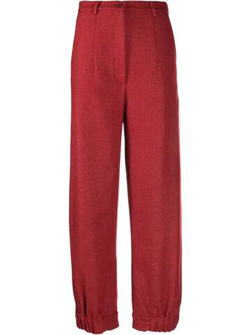 DEPENDANCE straight-leg tailored trousers in red