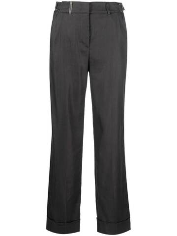 peserico buckle-detail straight trousers - grey