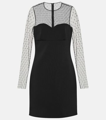 redvalentino cady with point d'esprit tulle minidress in black