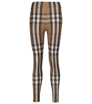 burberry vintage check leggings in brown