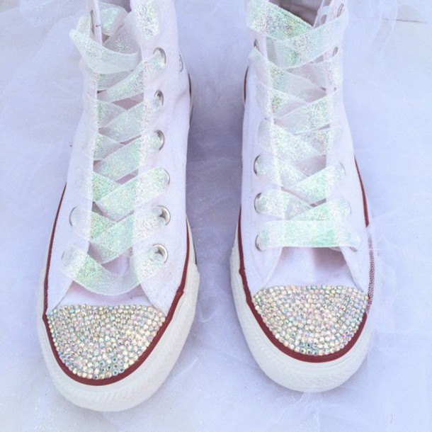 blinged out converse for wedding