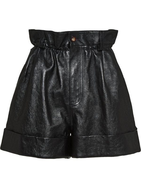 Miu Miu lambskin leather shorts in black