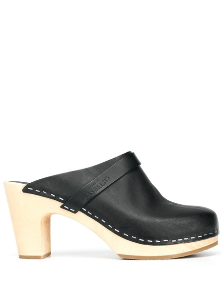 Swedish Hasbeens slip-on high-heel clogs - Black