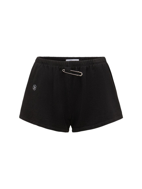 SAMI MIRO VINTAGE Hemp & Organic Cotton Mini Shorts in black