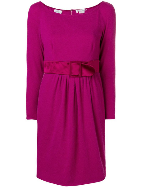 Valentino Pre-Owned belted longsleeved short dress in pink