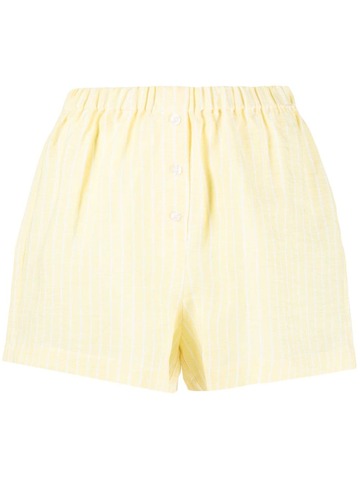 forte dei marmi couture elasticated-waistband striped linen shorts - yellow